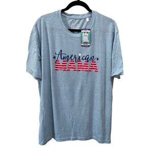 Royce Brand‎ American Mama Graphic T-Shirt XXL Chambray Blue Patriotic NWT